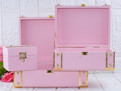 Leatherite baby pink trunk combo