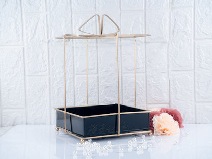Cage hamper with black tray