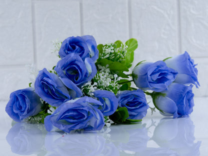 Dual blue white rose bunch