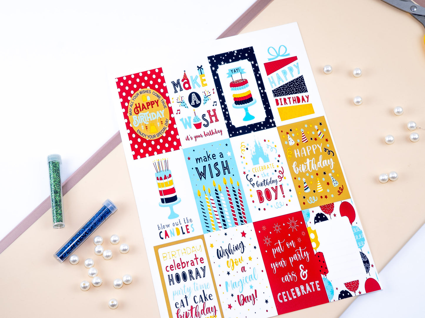 Birthday tag sheets