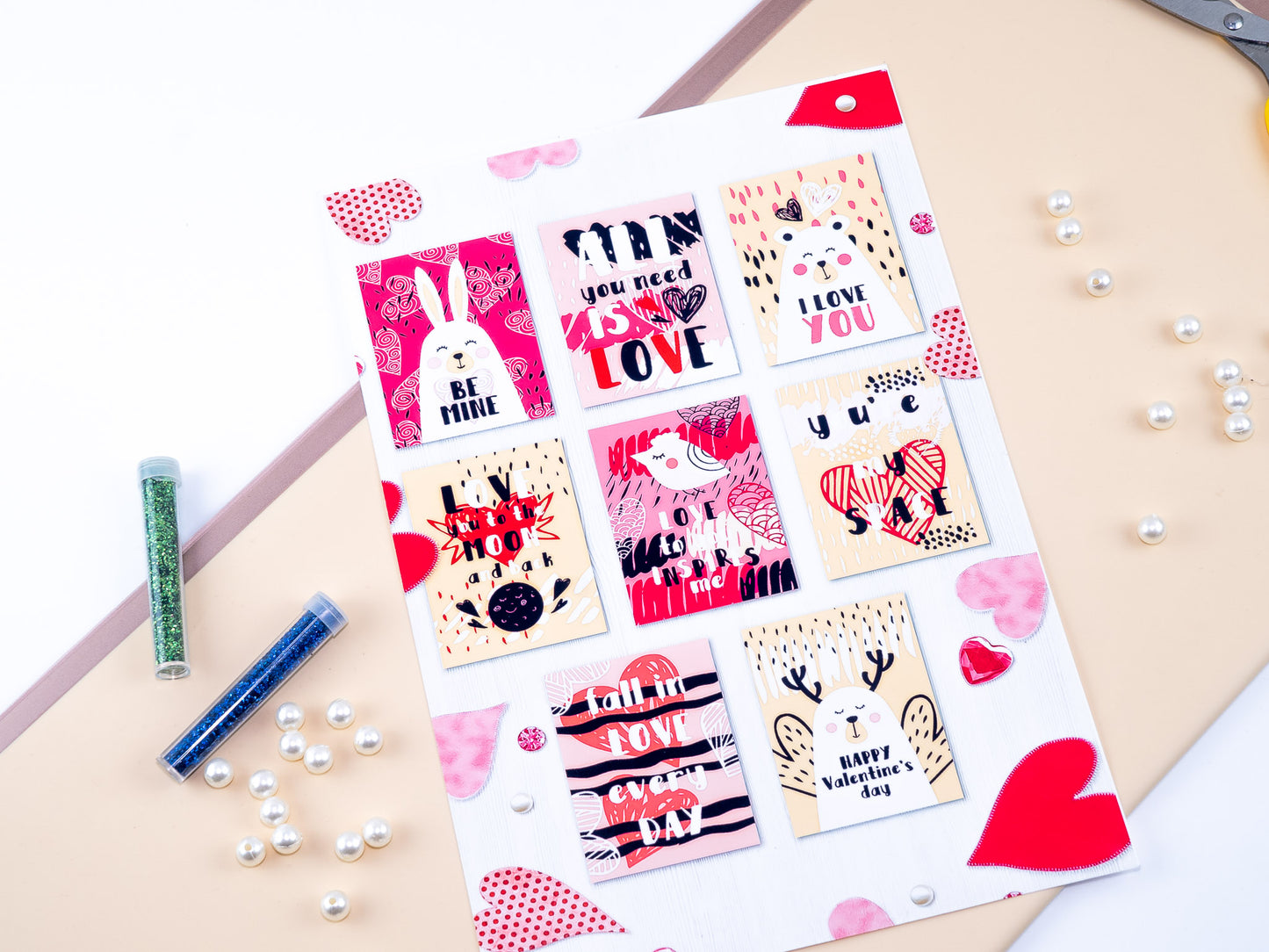 Valentine tag sheets